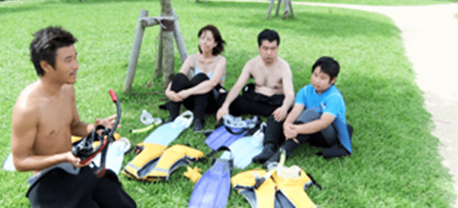 真栄田岬に集合